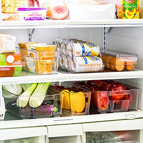  Clear Fridge Organizer Bins - Refrigerator Organizer Bins For Home Essentials, Food, Toiletries, Makeup, Cleaning Supplies, Laundry Room, Pantry And Kitchen Organization And Storage (6 Pack)