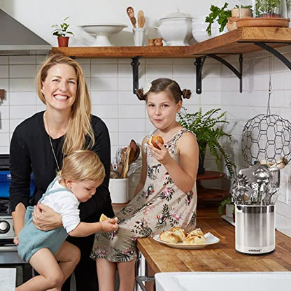  Stainless Steel Utensil Holder With Removable Divider For Easy Clean, 360° Rotating Kitchen Utensil Crocks With Weighted Base For No Tipping Over, Utensil Caddy Organizer (EXTRA LARGE)