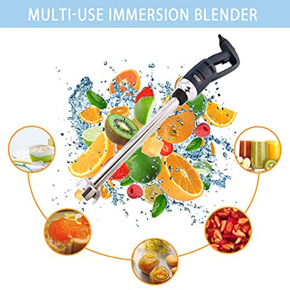  Commercial Immersion Hand Blender 12 Inch Heavy Duty Variable Speed Handheld Blenders With Detachable Shaft Industrial 500W Power For Kitchen Home Use