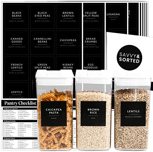  Black Spice Labels For Spice Jars | 148 Spice Jar Labels For Spice Containers | Spice Labels Stickers Preprinted | Spice Organizing Labels Herb Seasoning Kitchen Pantry Labels For Jars