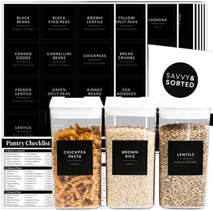  Black Spice Labels For Spice Jars | 148 Spice Jar Labels For Spice Containers | Spice Labels Stickers Preprinted | Spice Organizing Labels Herb Seasoning Kitchen Pantry Labels For Jars