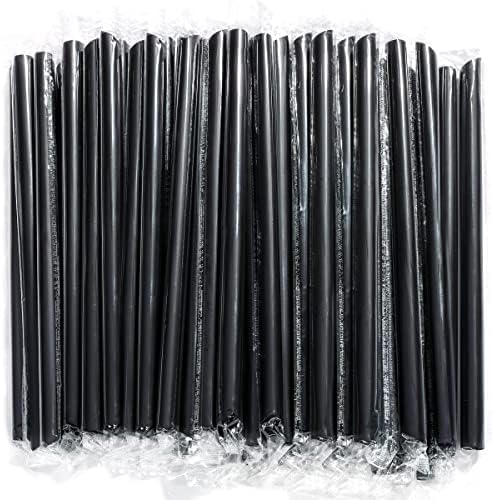 100 Pcs Individually Packaged Pointed Jumbo Smoothie Straws,Disposable Individually Wrapped Plastic Lengthen Milkshake Boba Straw (0.43" Diameter And 9.45" Long) (Colorful)
