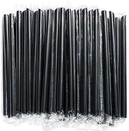  100 Pcs Individually Packaged Pointed Jumbo Smoothie Straws,Disposable Individually Wrapped Plastic Lengthen Milkshake Boba Straw (0.43" Diameter And 9.45" Long) (Colorful)