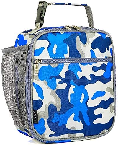  FlowFly Kids Lunch Box Insulated Soft Bag Mini Cooler Back To School Thermal Meal Tote Kit For Girls, Boys, Black