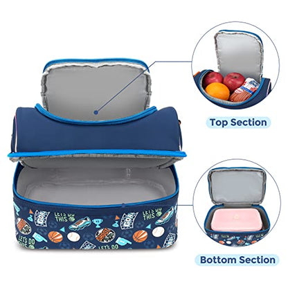  Kids Lunch Bag,Insulated Lunch Box For Girls Boys,Lunch Bag Toddler Teen,School Daycare Cute Travel Bags