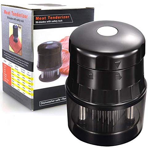  Professional Needle Meat Tenderizers 56 Stainless Steel Blades, Cooking Tool For Steak Chicken Fish Pork, Durable Baking Kitchen Access, 4.6 X 3.4 X 3.4 Inches, Black