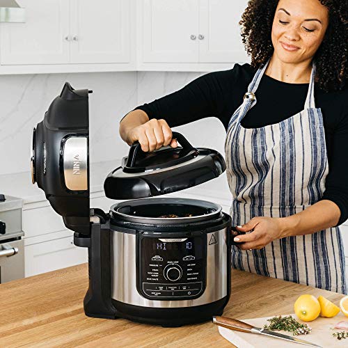 Ninja INJA FD401 Foodi 8-qt. 9-in-1 Deluxe XL Cooker & Air Fryer-Stainless Steel Pressure Cooker, 8-Quart, (Renewed)