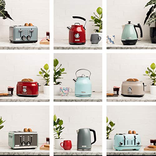  Aden 75008 COTSWOLD 1.7 Liter Stainless Steel Retro Electric Kettle With Auto Shut-Off And Boil-Dry Protection (Sage)