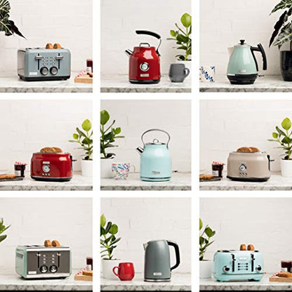  Aden 75008 COTSWOLD 1.7 Liter Stainless Steel Retro Electric Kettle With Auto Shut-Off And Boil-Dry Protection (Sage)