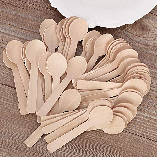  200 Pcs Mini Wooden Spoons 4-inch Length,disposable Wooden Ice Cream Dessert Spoons,natural Birch Wood Biodegradable Utensils Cutlery.