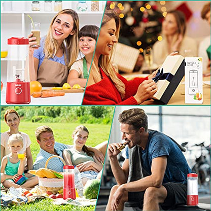  Portable Blender,16oz USB Personal Mixer For Smoothie And Shakes, Mini Blender With Six Blades For Baby Food,Travel,Gym And More
