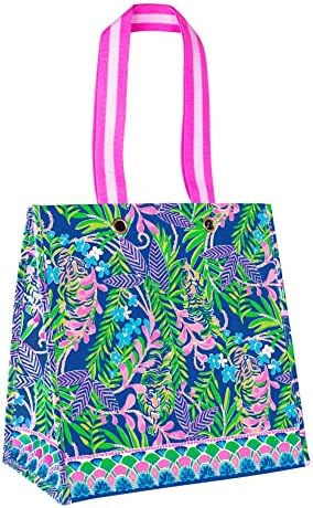 Lilly Pulitzer Market Shopper Bag, Reusable Grocery Tote, Shoulder Bag For Produce Or Travel
