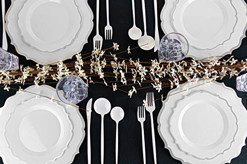  Novelty Modern Flatware, Cutlery, Disposable Plastic Salad Forks Luxury White 32 Count