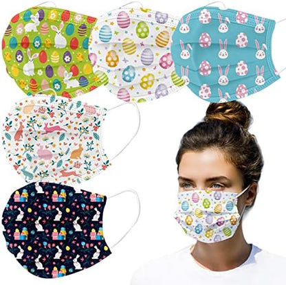  50Pcs St Patricks Day Disposable Face Bandana For Adults, Breathable Face Bandanas Covering Set For Women Men Anti Dust