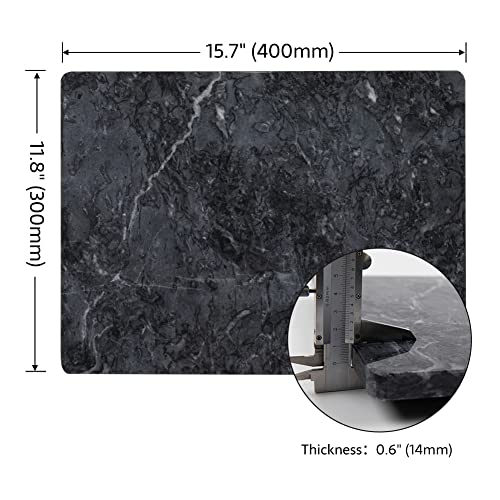  Marble Pastry Board 16x12 Inch Cutting Board Marble Serving Tray For Cheese Perfect For Keep The Dough Cool And Chocolate Tempering Easy To Clean Sleek Design, Gray
