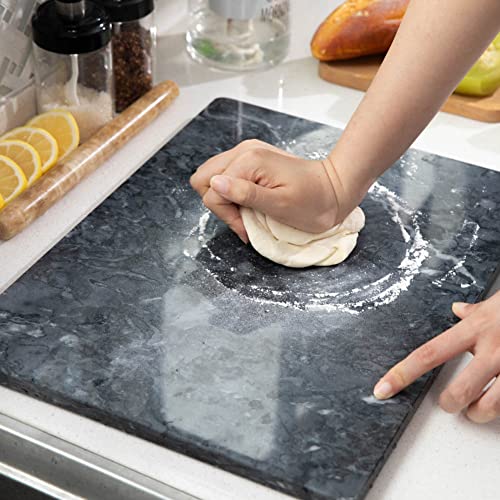  Marble Pastry Board 16x12 Inch Cutting Board Marble Serving Tray For Cheese Perfect For Keep The Dough Cool And Chocolate Tempering Easy To Clean Sleek Design, Gray