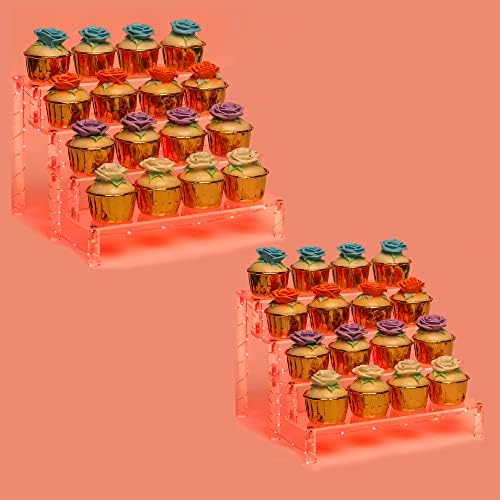  Display Shelf Cake Stand – 4 Tier Shelf Cake Pop Stand – Multifunctional And Durable Acrylic Stand – Mounting Hardware Included – Ideal For Desserts, Cosmetics, Glassware, Figurines