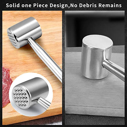  ChefVille MT02 2-in-1 Meat Tenderizer Tool, Meat Mallet, Meat Tenderizer Hammer For BBQ, Chicken, Steak, Fish