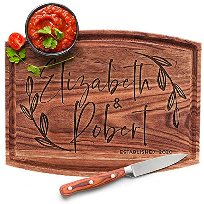  Personalized Cutting Board, 11 Designs, 5 Wood Styles Cutting Board - Wedding Gifts For Couple, Housewarming Gifts, Personalized Gifts For Mom And Dad, Grandma Gifts, Engraved Kitchen Sign