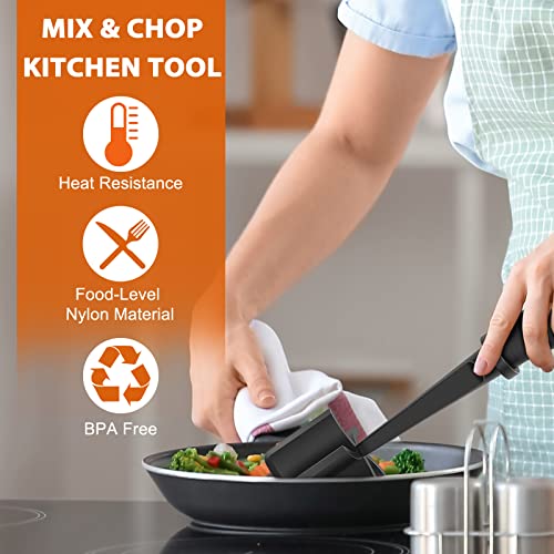  Eat Chopper, Heat Resistant Meat Masher For Ground Beef, Hamburger Meat, 5 Curve Blade Hamburger Chopper, Ground Meat Smasher Ground Beef Chopper, Mix And Chop Kitchen Tool & Meat Browning Utensil