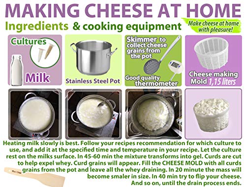  Basic Cheese Form, Soft & Hard Cheeses Hard Cheese Mold Butter Punched Making Form 1.15 Liters