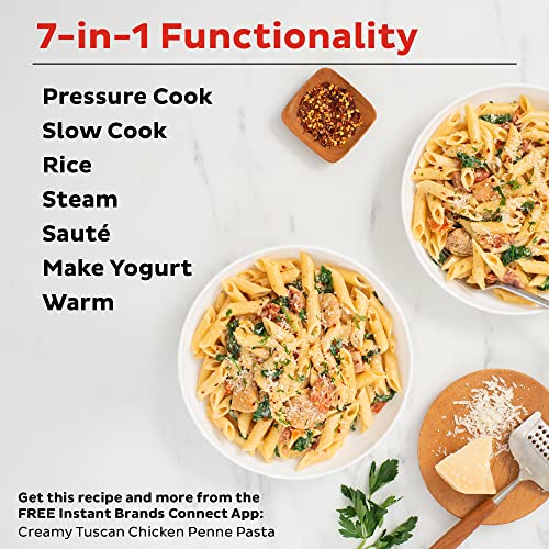 Duo 7-in-1 Electric Pressure Cooker, Slow Cooker, Rice Cooker, Steamer, Sauté, Yogurt Maker, Warmer & Sterilizer, Includes Free App With Over 1900 Recipes, Stainless Steel, 6 Quart