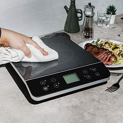  Countertop Induction Burner, Portable Electric Hot Plate, Smart Touch LCD Display, Hassle-Free Temperature Control And Adjustable Timer With Auto Shut Off, Black, One Size