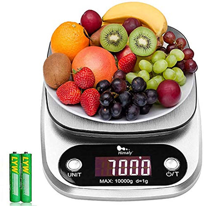  Himaly Digital Kitchen Scale 22lb 10KG/1g Multifunction Electronic Food Scale For Baking Cooking Meals With Stainless Steel Platform, High Accuracy Pocket Scale With LCD Display & Tare Function