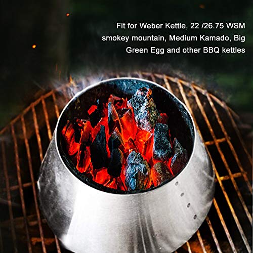  BBQ Whirlpool For Weber Kettle 22/26.75 WSM Smokey Mountain, XL Kamado,XL Big Green Egg, Stainless Steel Barbecue Charcoal Grill Accessories,Medium Size