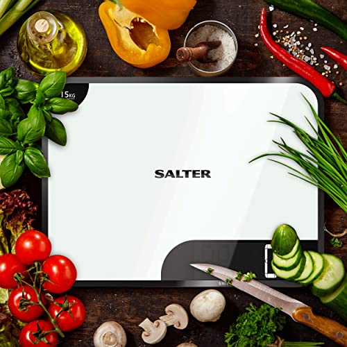  Salter 1079 WHDR Kitchen Scale, Chrome, Silver, 37x28x4 Cm