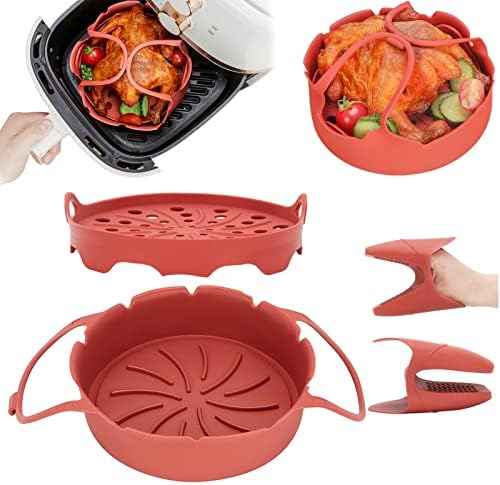  Airfryer Liner For 3-6QT - FDA Tested, Non-Toxic & Eco-Friendly Silicone Solution Against Greasy Air Fryer Liners