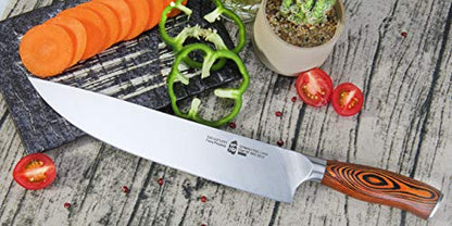  Chef Knife, Pro 10 Inch Chef S Knife, German High Carbon Stainless Steel Anti-rust Kitchen Knives, Ergonomic Handle Fiery Phoenix Series Cutlery