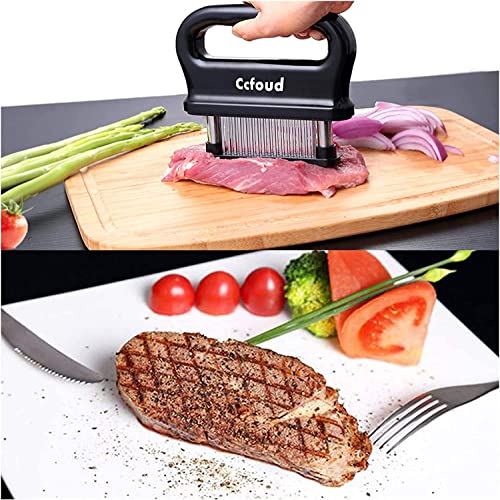  Meat Tenderizer, 48 Stainless Steel Ultra Sharp Needle Blade Tenderizer For Tenderizing Steak, Beef With Cleaning Brush,Durable Baking Kitchen Accessories By Ccfoud