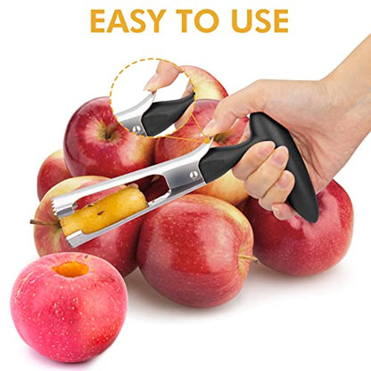  Pple Corer Cutter, Professional Apple Cutter，with Comfortable Handle Premium Apple Corer Remover, Durable Sturdy Fruit Cutter Kitchen Gadgets -LIANGKEN (black)