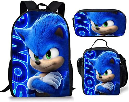  Anime Backpack Cute Lightweight Upgrade 3 Piece Bookbag Set With Lunch Box And Premium Pencil Case Set For Man Women