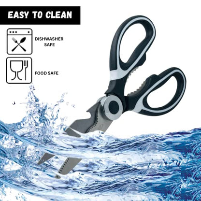  Amaseleza Kitchen Shears With Nutcracker & Bottle Opener - Heavy Duty Scissors With Cover - Ergonomic ABS Handles - Lightweight Non-Slip Rust & Corrosion Resistant - Perfect For Meat, BBQ & Herbs