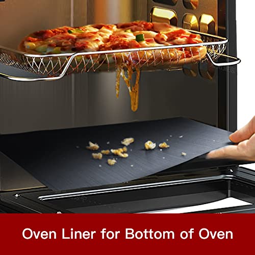  3 Pack Large Oven Liners For Bottom Of Electric Gas Oven, Reusable - Heavy Duty Non-Stick Teflon Oven Mats 15.8"x 23.7", Easy To Clean - Oven Floor Protector Liner -Reduce Food Spills And Stuck