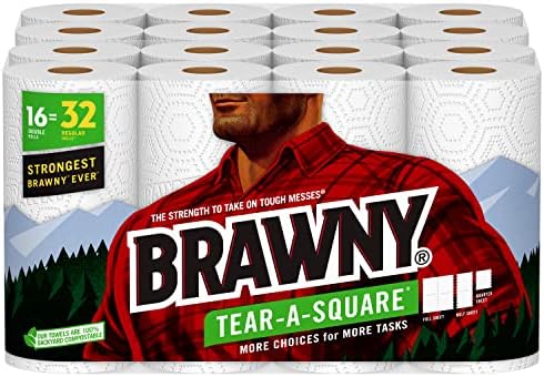  ® Tear-A-Square® Paper Towels, 16 Double Rolls = 32 Regular Rolls