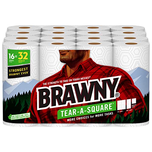  ® Tear-A-Square® Paper Towels, 16 Double Rolls = 32 Regular Rolls
