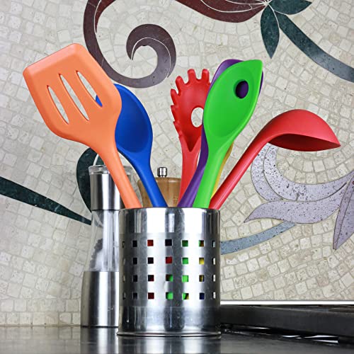  Premium Silicone Cooking Ladle, 11.25 Inch, Red