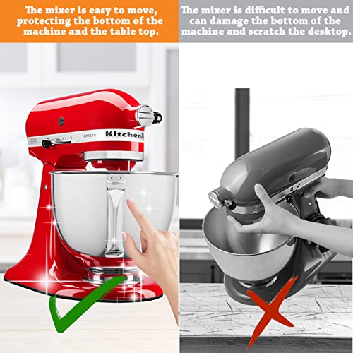  REIPOL Sliding Mat For Kitchenaid Mixer With 2 Cord Organizers，Mover Slider Mat Pad For 5-8 Qt Bowl Lift Stand Mixer, Compatible With Professional 600 Stand Mixer