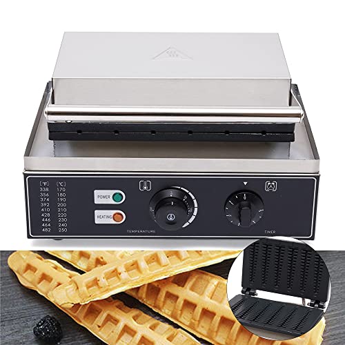  Commercial Electric Stick Waffle Maker Machine Non-Stick Pans 110V 1550W Hotdog Maker Iron Time And Temperature Control Stainless Steel Bread Baker (6 Stick)