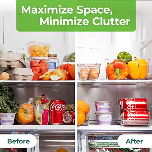  Refrigerator Organizer Bins, Fridge Bins, Fridge Organizer, Fridge Organizers And Storage Clear Fridge Bins With Durable Handles, Kitchen Organization, Shatterproof -  Set Of 6