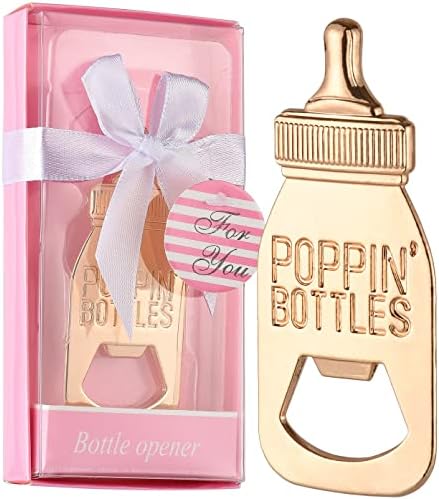  12pcs Bottle Opener Baby Shower Favor For Guest,Rose Gold Feeding Bottle Opener Wedding Favors Baby Shower Giveaways Gift To Guest, Party Favors Gift & Party Decorations Supplies (Blue, 12)