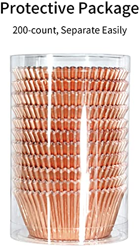  Rose Gold Foil Cupcake Liners Standard Muffin Baking Cups, 200-count