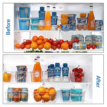  StorageBud Pantry Organization And Storage Bins - 14 Pieces Food Storage Containers - Clear Storage Bins For Fridge, Refrigerator & Kitchen Cabinet - BPA Free Freezer Organizer Bins