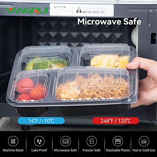  To Go Containers, 40 Pack (40 Trays + 40 Lids) 34oz BPA Free Reusable Bento Box Shrink Wrap Machine Washable Meal Prep Container