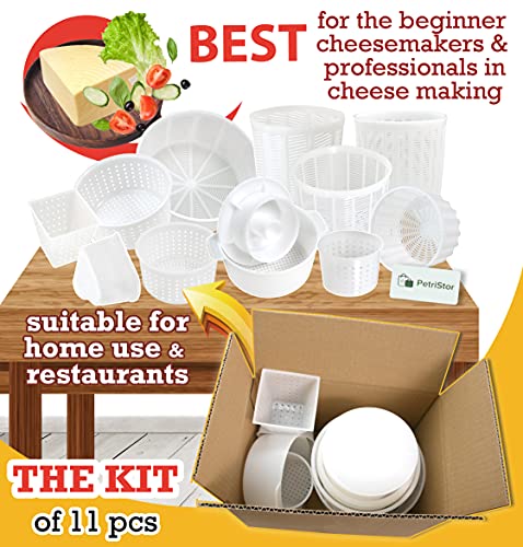  11 Pcs Cheesemaking Kit №2 Butter Punched Сheese Mold Press Strainer Cheese Tofu Press Mold Cheese Making Kit