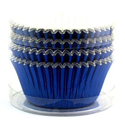  Foil Metallic Cupcake Liners Standard Baking Cups 100 Pcs (Navy Blue)