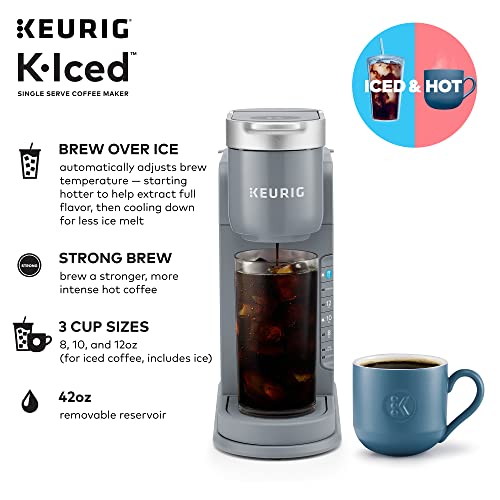 Keurig® K-Iced Coffee Maker, Single Serve K-Cup Pod Iced Coffee Maker, With Hot And Cold Coffee Capabilities, Brews Any K-Cup Pod, Gray